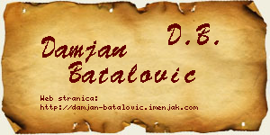 Damjan Batalović vizit kartica